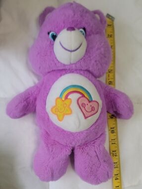 Care Bears Purple Plush with Rainbow Heart & Star Belly Badge